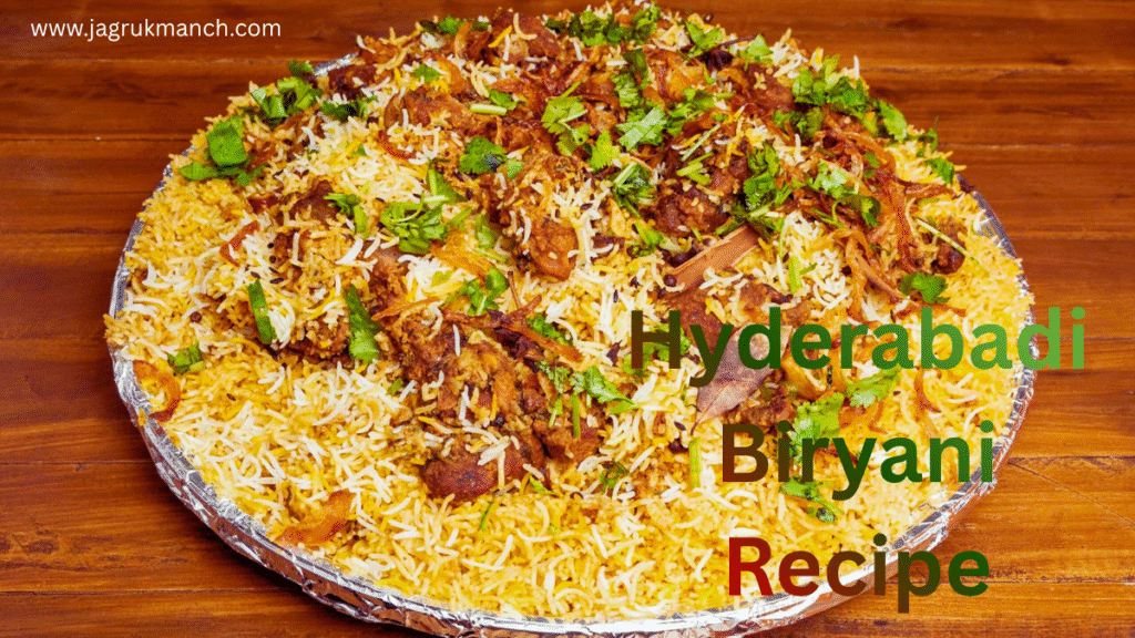 Traditional Hyderabadi Biryani Recipe served with Mirchi ka Salan and Raita